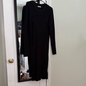 Elegant Black Long Sleeve sweater dress